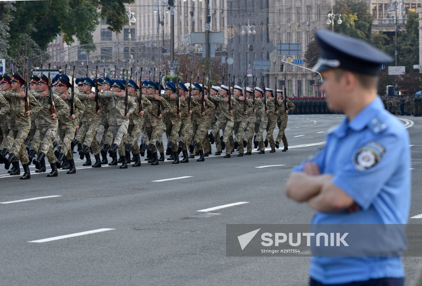 Military parade practice for Ukraine's Independence Day