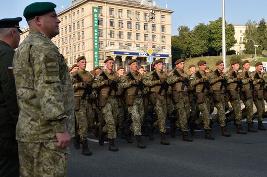 Military parade practice for Ukraine's Independence Day