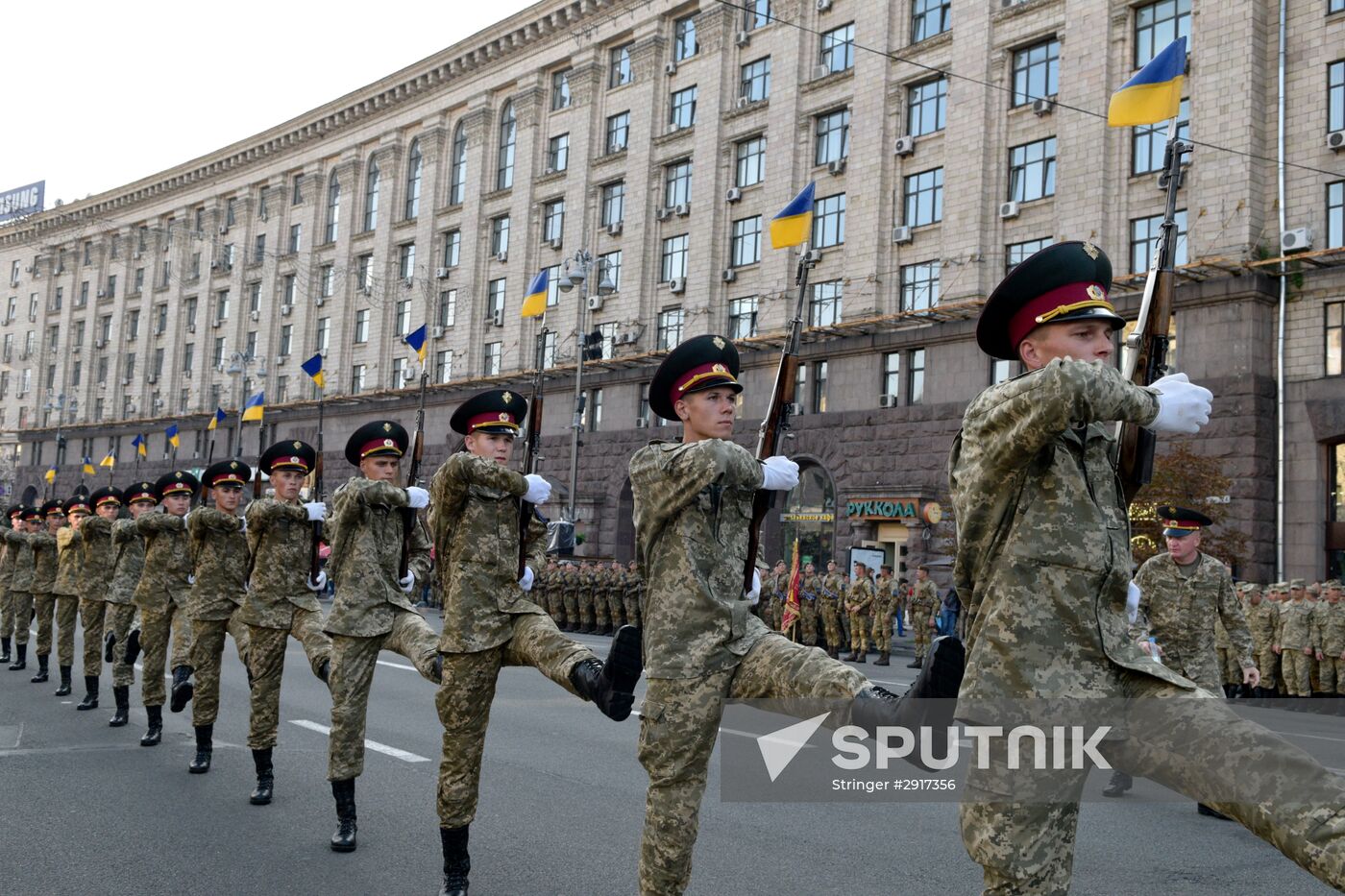Military parade practice for Ukraine's Independence Day