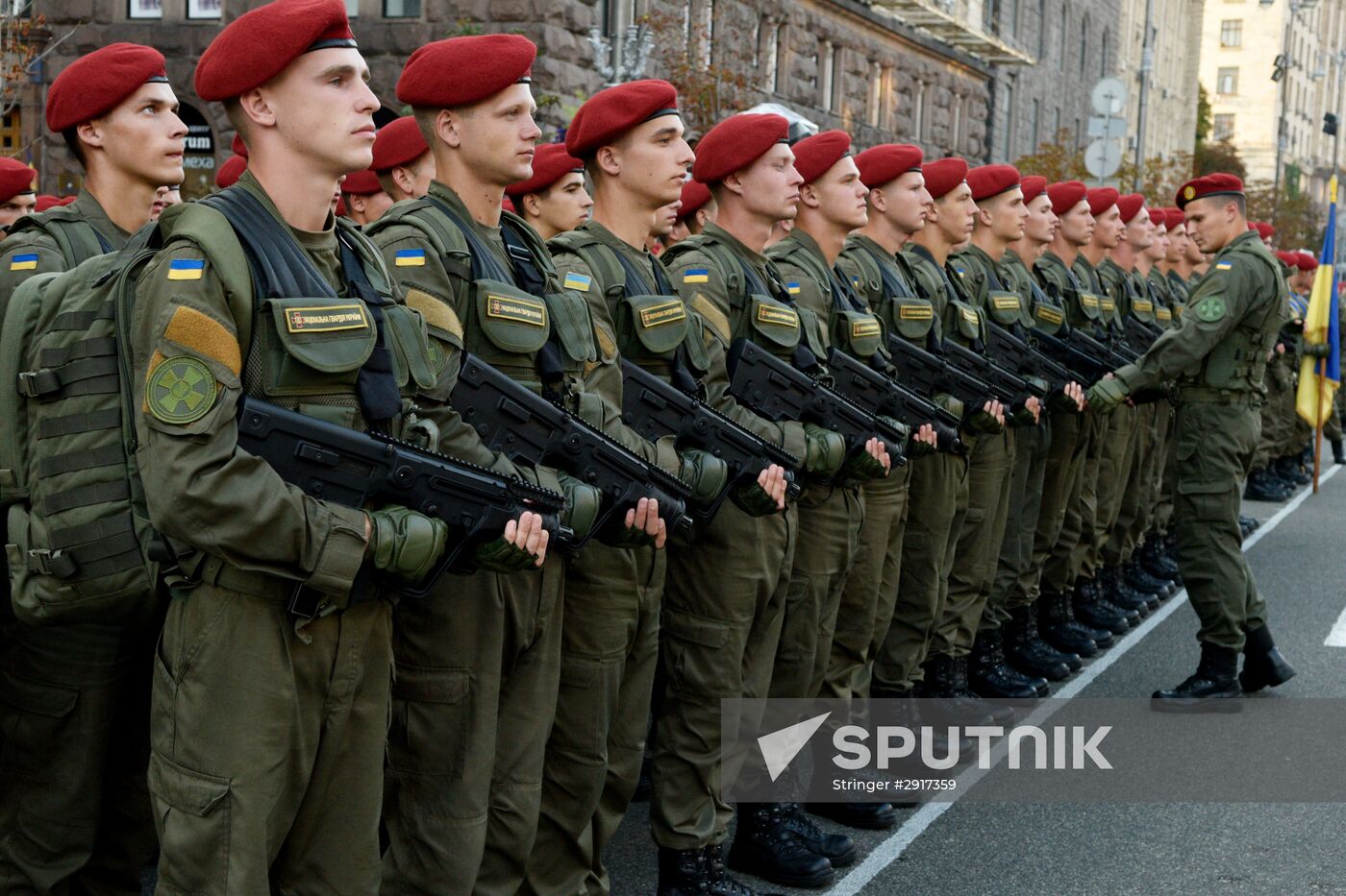Military parade practice for Ukraine's Independence Day