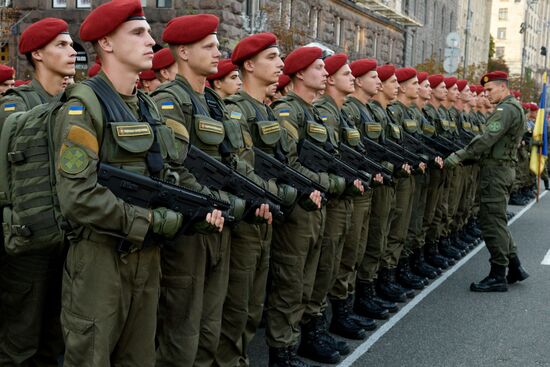 Military parade practice for Ukraine's Independence Day