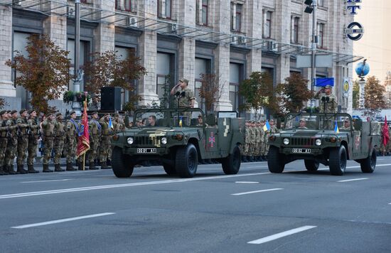 Military parade practice for Ukraine's Independence Day