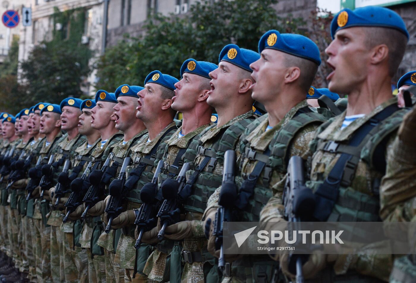 Military parade practice for Ukraine's Independence Day