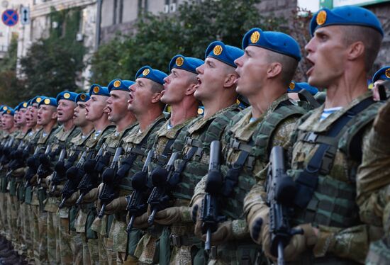Military parade practice for Ukraine's Independence Day