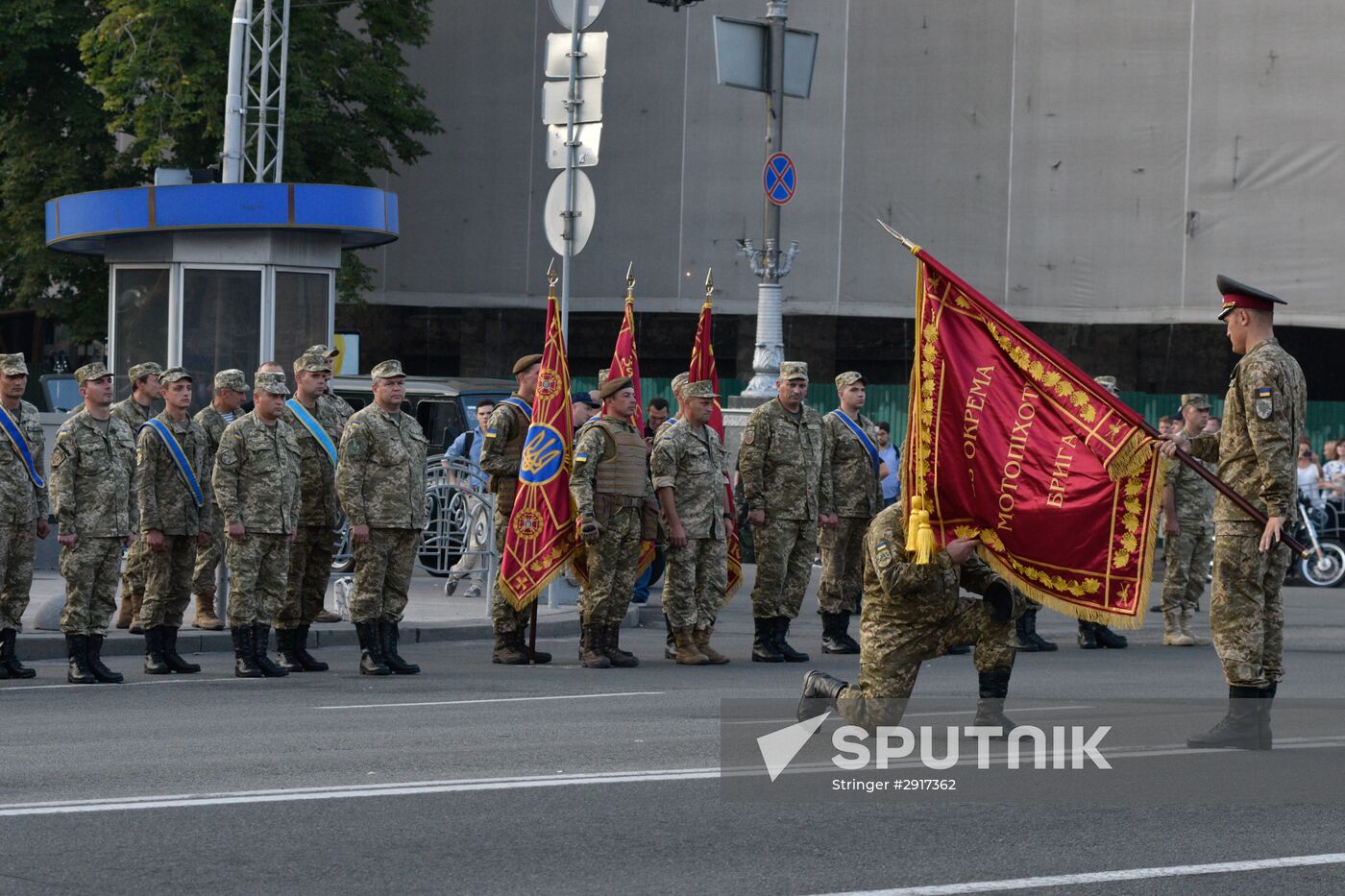 Military parade practice for Ukraine's Independence Day