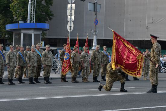 Military parade practice for Ukraine's Independence Day