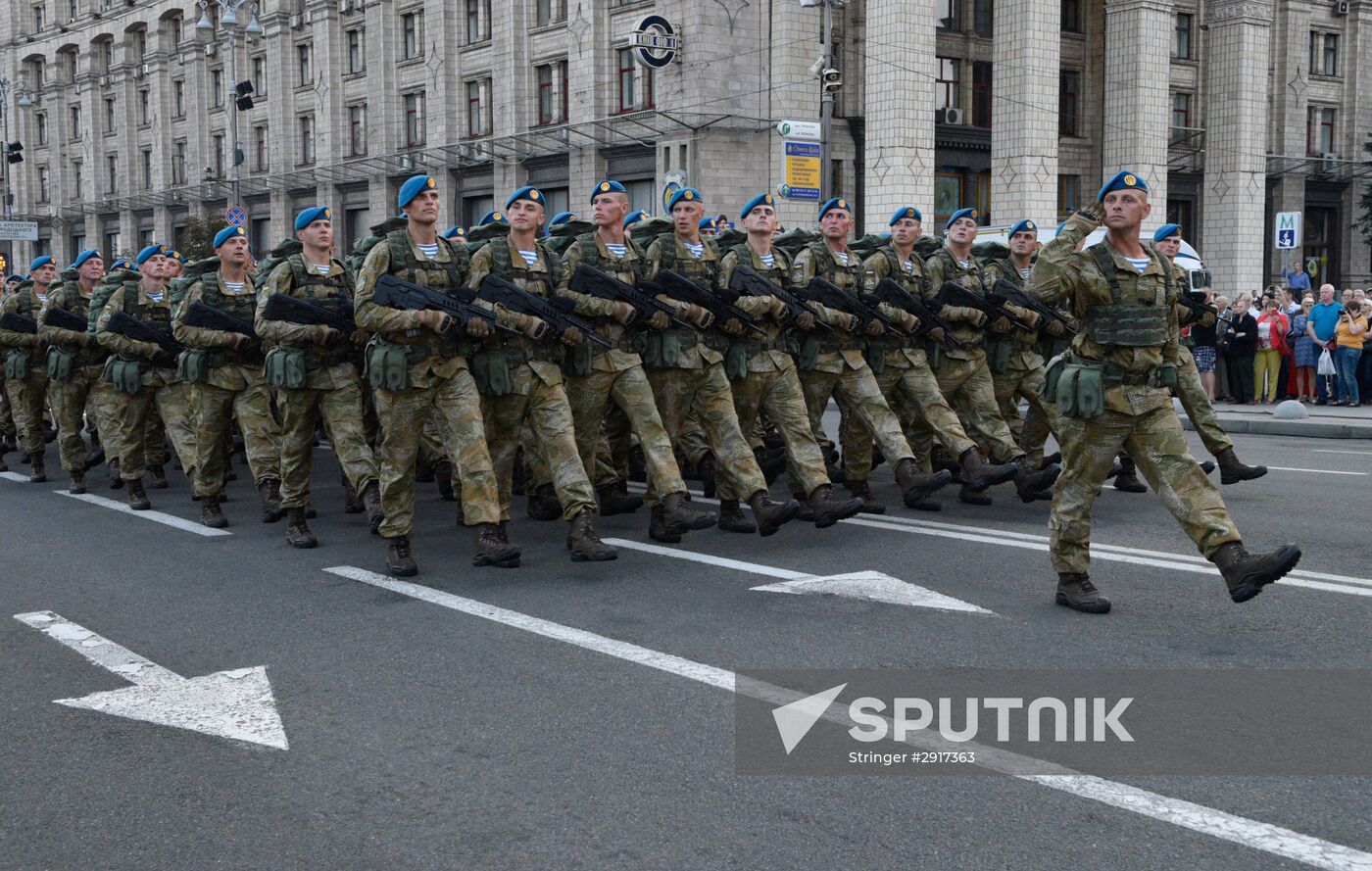 Military parade practice for Ukraine's Independence Day