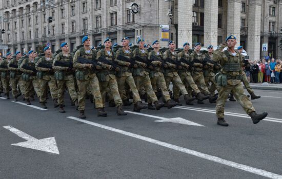 Military parade practice for Ukraine's Independence Day