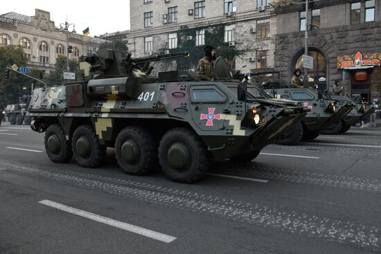 Military parade practice for Ukraine's Independence Day