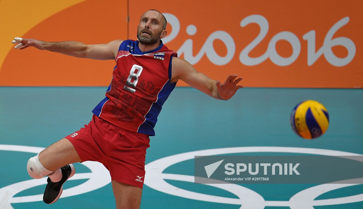 2016 Summer Olympics. Volleyball. Men. Russia vs. Brazil
