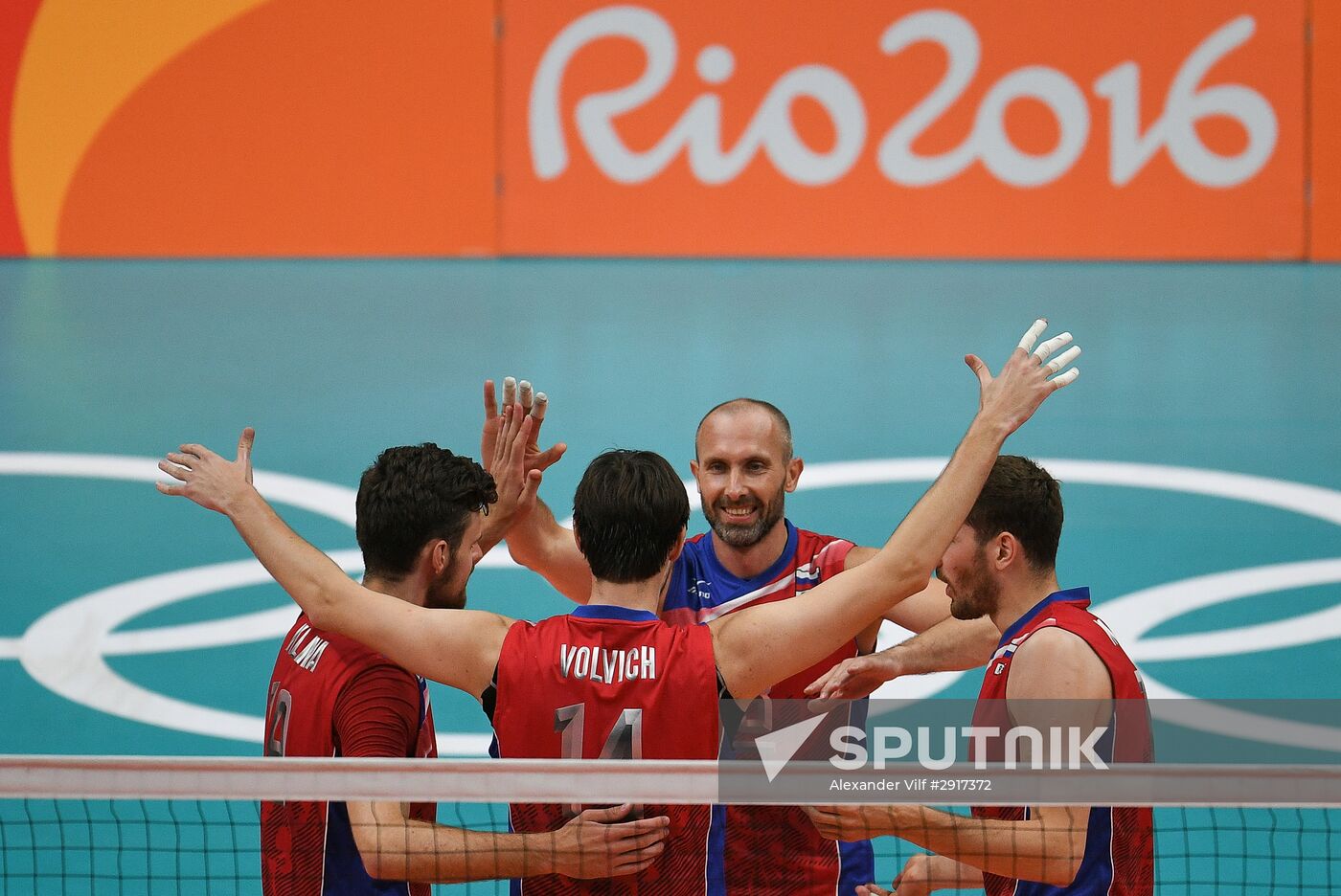 2016 Summer Olympics. Volleyball. Men. Russia vs. Brazil
