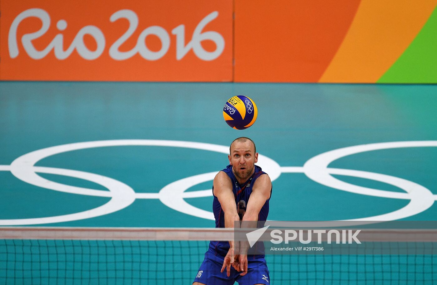 2016 Summer Olympics. Volleyball. Men. Russia vs. Brazil