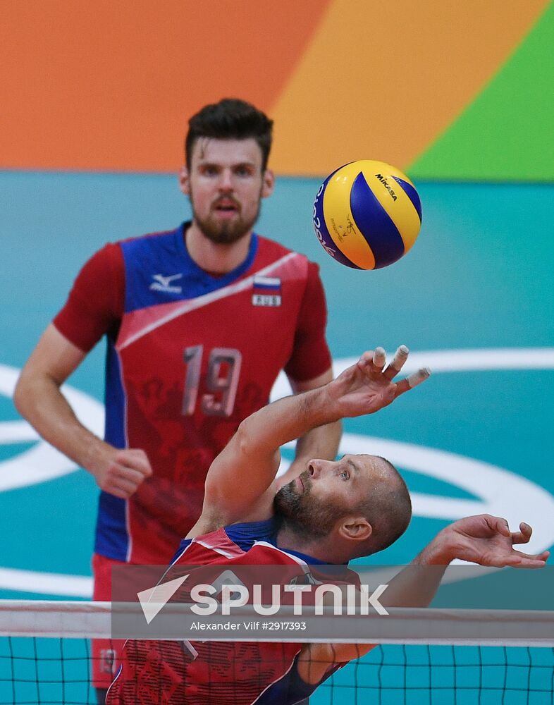 2016 Summer Olympics. Volleyball. Men. Russia vs. Brazil