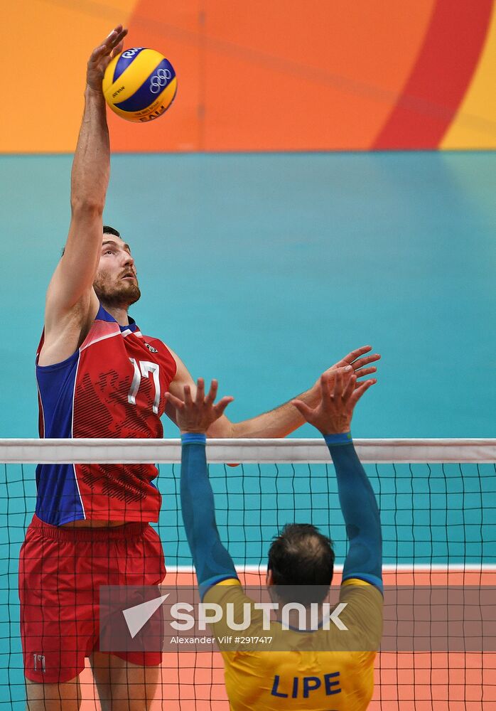 2016 Summer Olympics. Volleyball. Men. Russia vs. Brazil