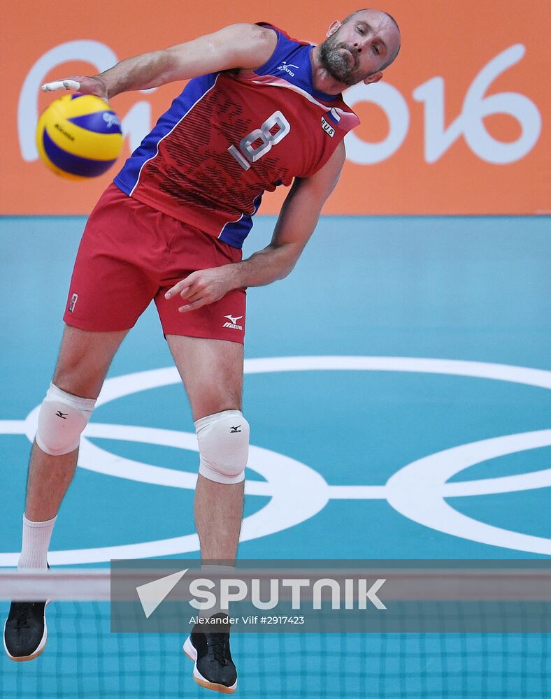 2016 Summer Olympics. Volleyball. Men. Russia vs. Brazil