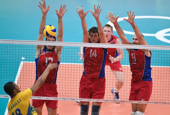 2016 Summer Olympics. Volleyball. Men. Russia vs. Brazil