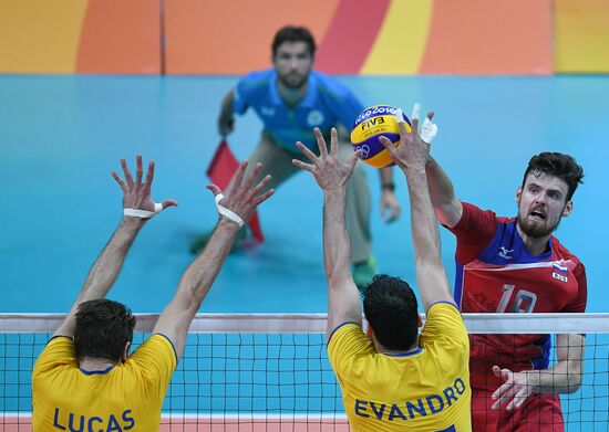 2016 Summer Olympics. Volleyball. Men. Russia vs. Brazil