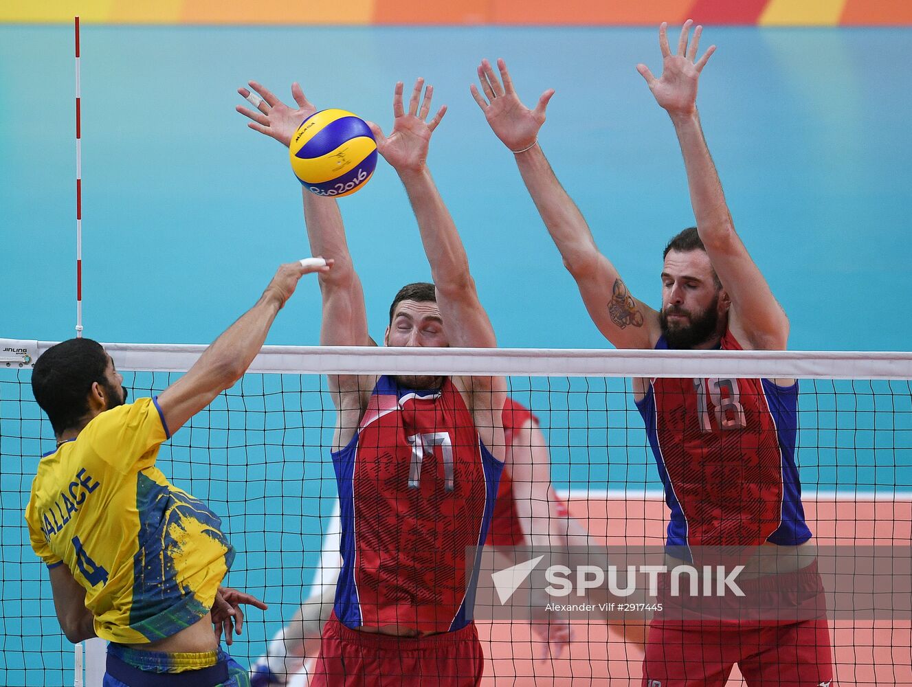 2016 Summer Olympics. Volleyball. Men. Russia vs. Brazil