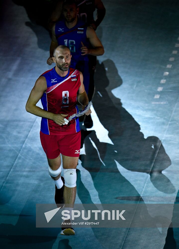 2016 Summer Olympics. Volleyball. Men. Russia vs. Brazil