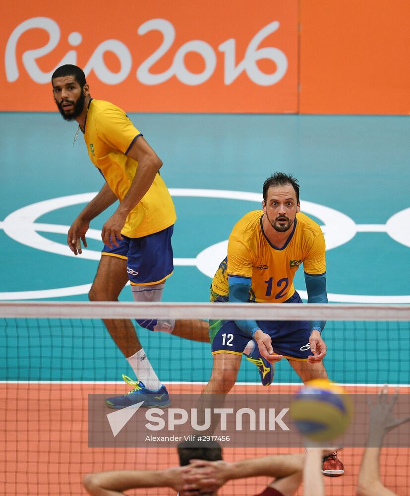 2016 Summer Olympics. Volleyball. Men. Russia vs. Brazil