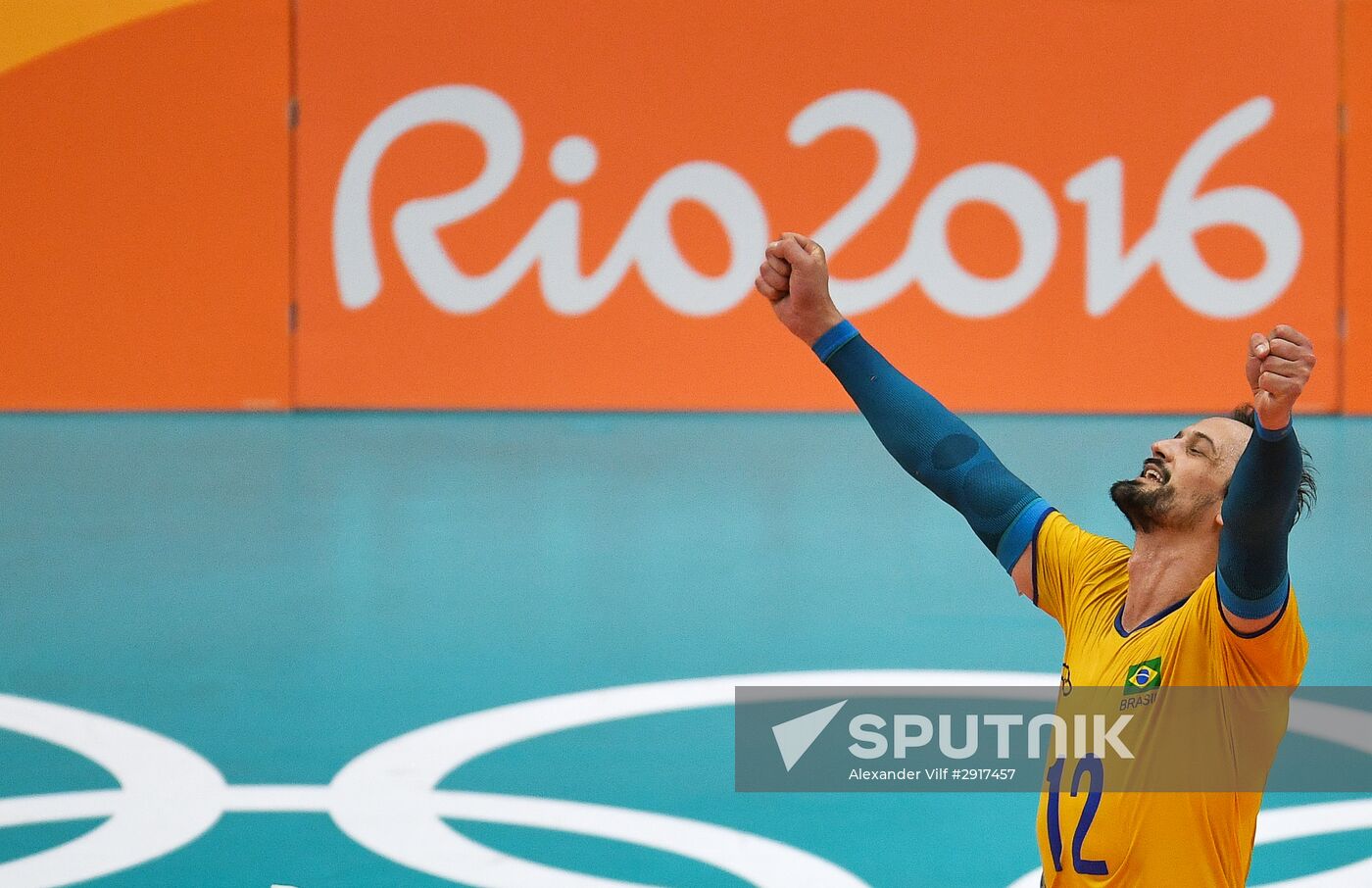 2016 Summer Olympics. Volleyball. Men. Russia vs. Brazil