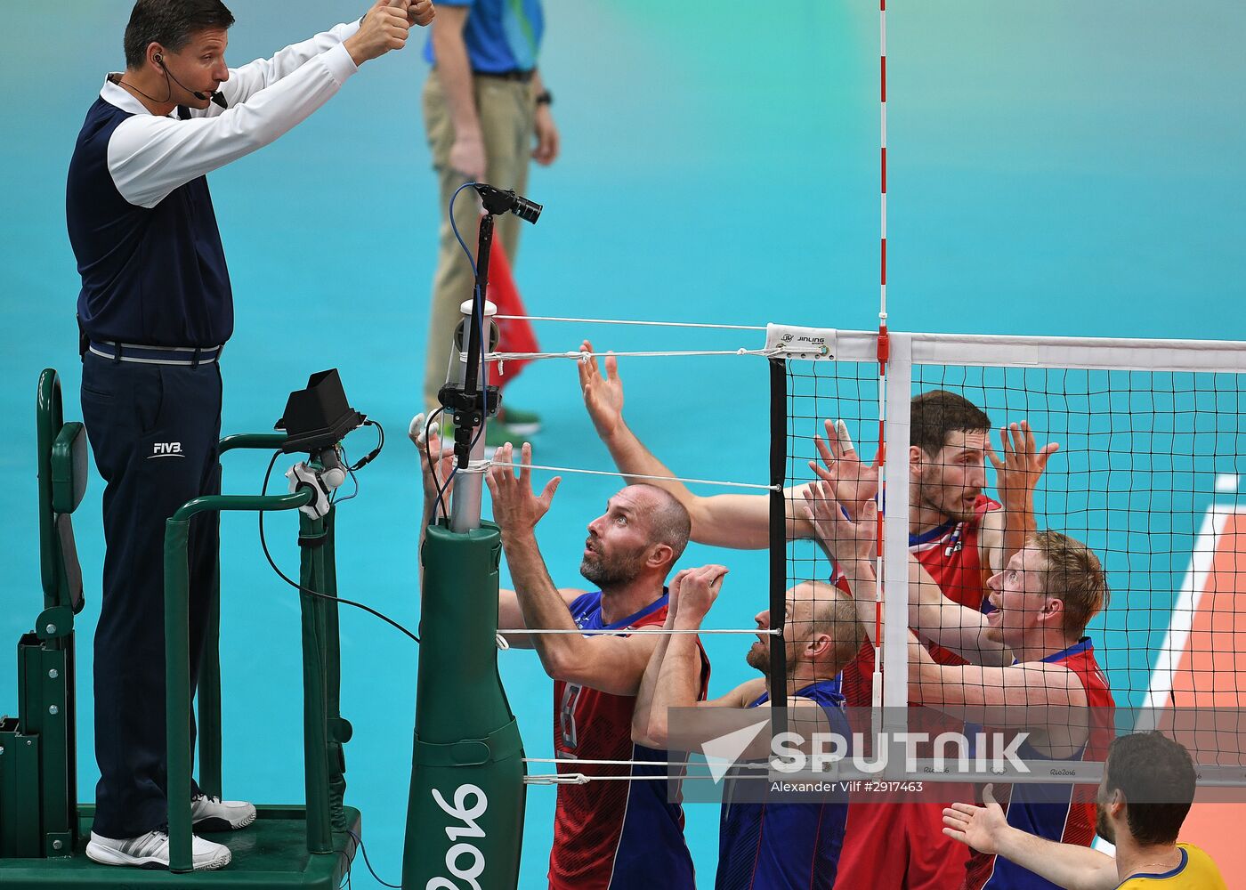 2016 Summer Olympics. Volleyball. Men. Russia vs. Brazil