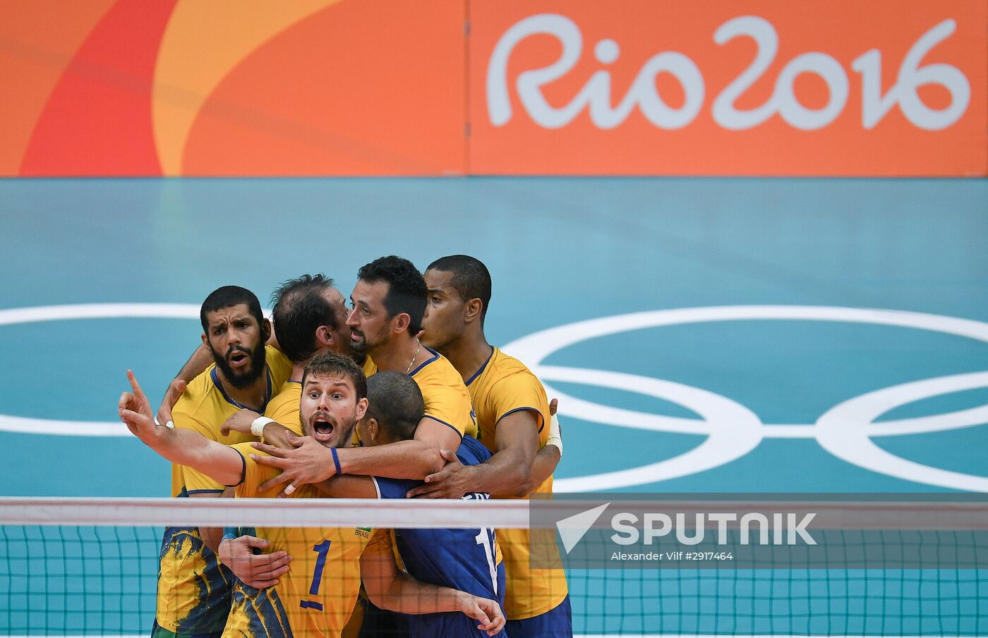 2016 Summer Olympics. Volleyball. Men. Russia vs. Brazil
