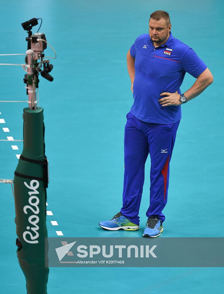 2016 Summer Olympics. Volleyball. Men. Russia vs. Brazil