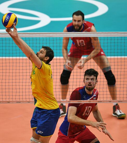 2016 Summer Olympics. Volleyball. Men. Russia vs. Brazil