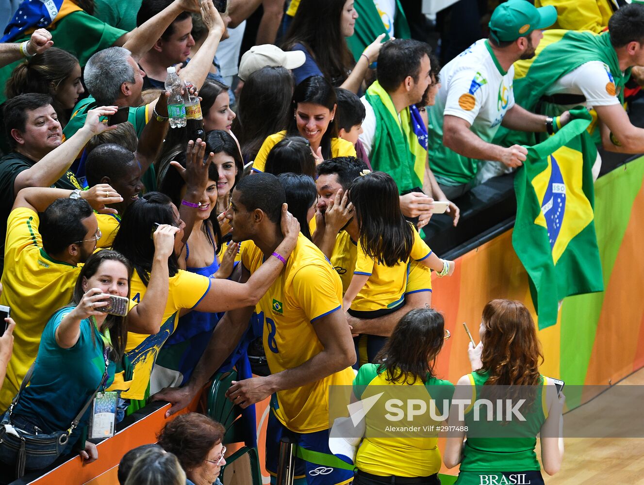 2016 Summer Olympics. Volleyball. Men. Russia vs. Brazil