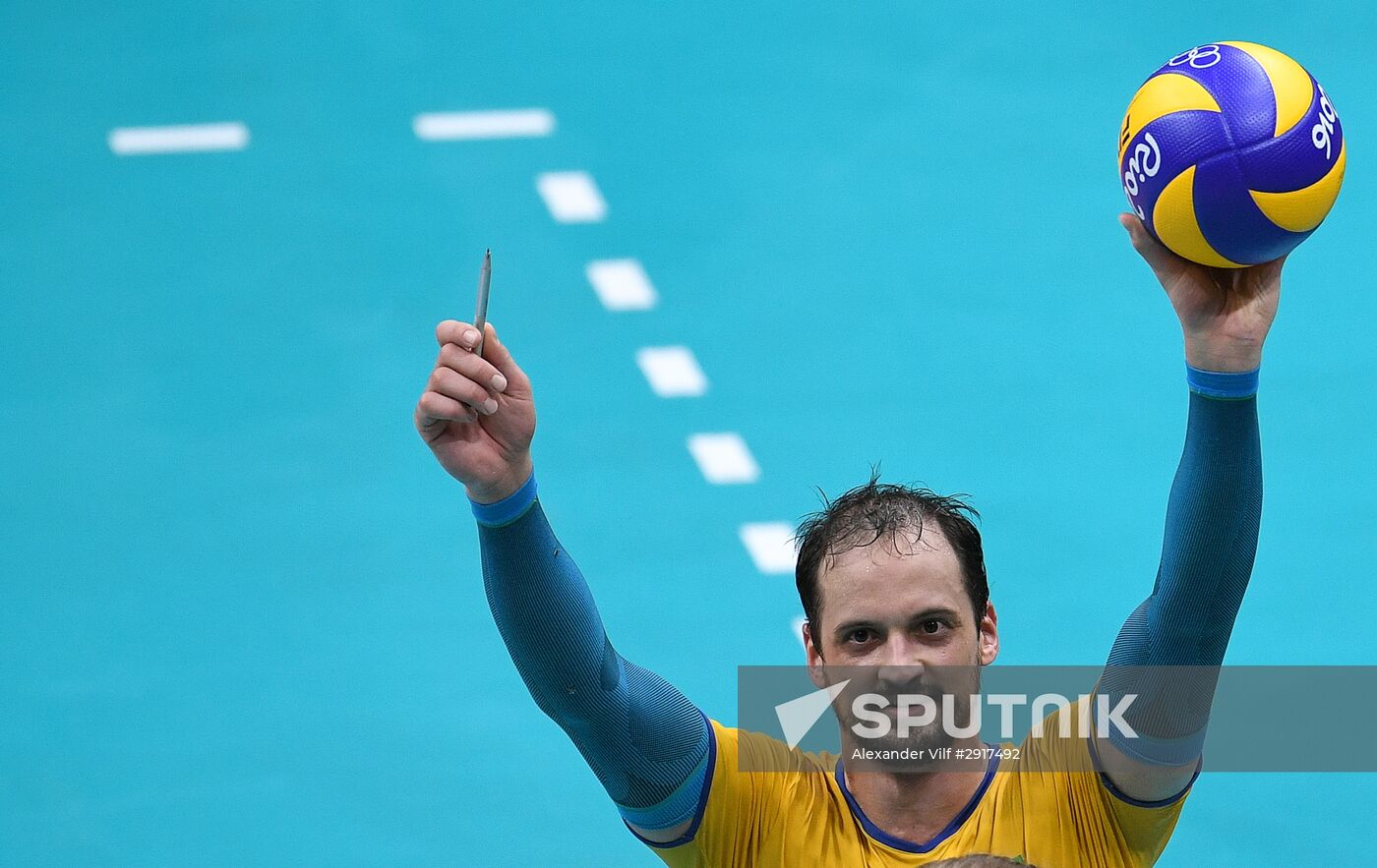 2016 Summer Olympics. Volleyball. Men. Russia vs. Brazil