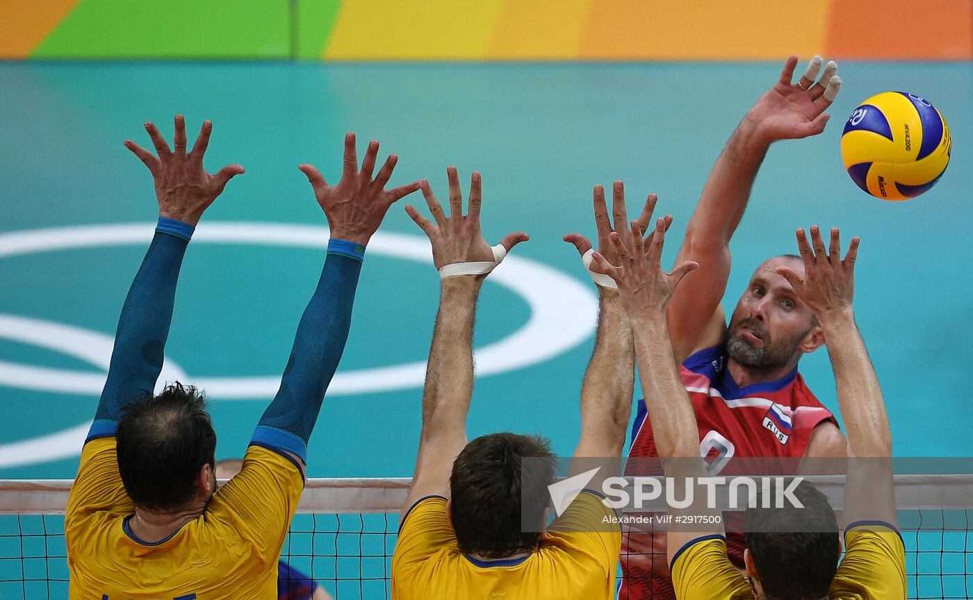 2016 Summer Olympics. Volleyball. Men. Russia vs. Brazil