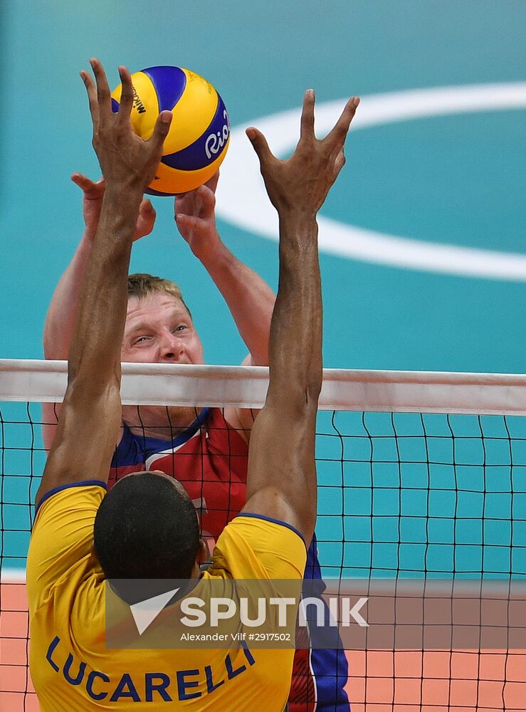 2016 Summer Olympics. Volleyball. Men. Russia vs. Brazil