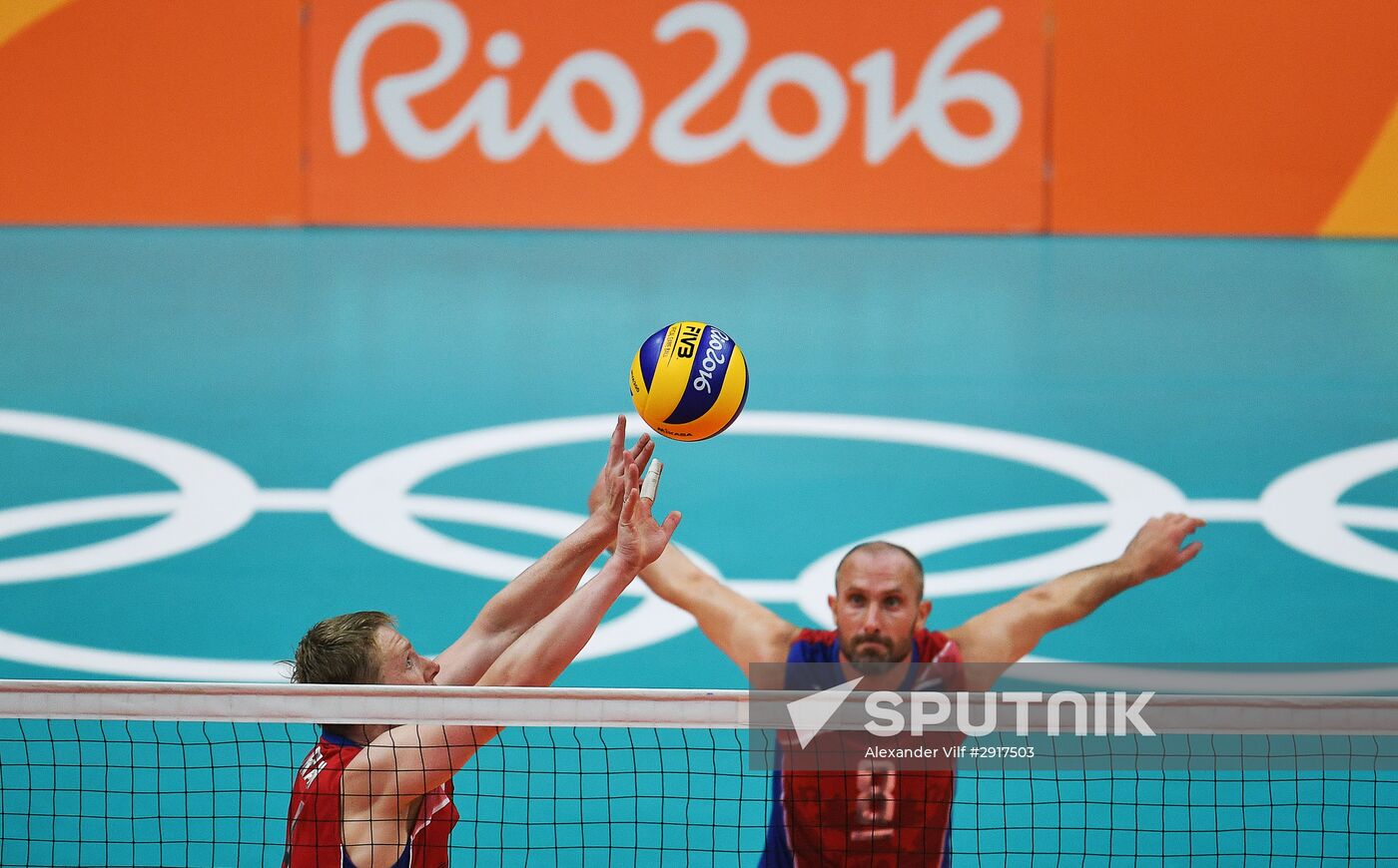 2016 Summer Olympics. Volleyball. Men. Russia vs. Brazil