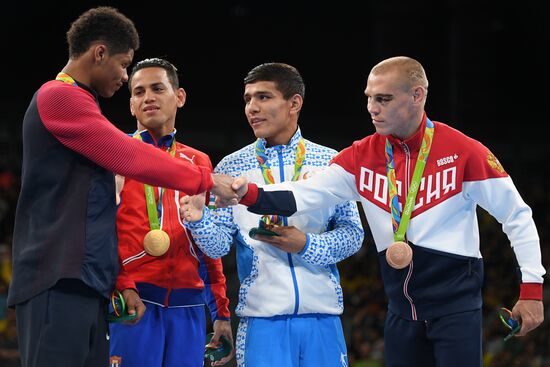 2016 Summer Olympics. Boxing. Medal ceremony in 56kg division