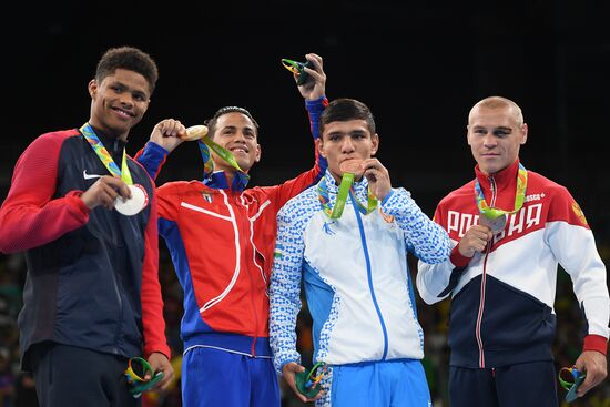 2016 Summer Olympics. Boxing. Medal ceremony in 56kg division