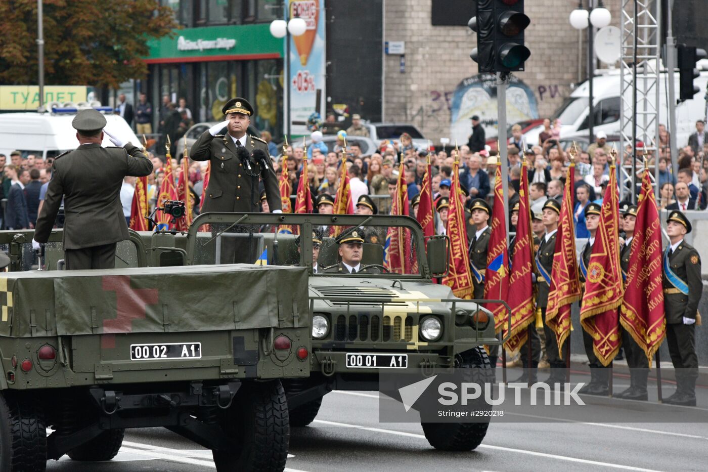 Military parade on 25th anniversary of Independence Day