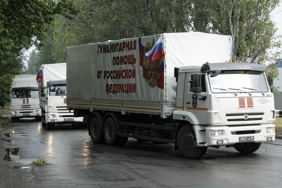 Russia's humanitarian aid convoy arrives in Donetsk Region