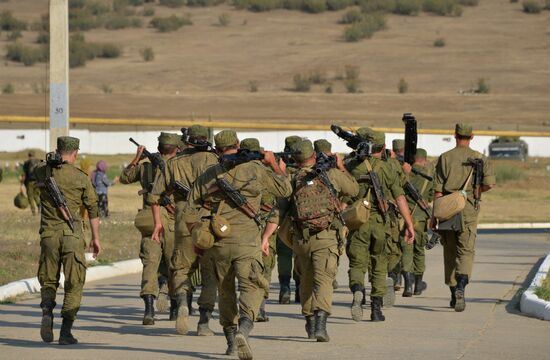 Tactical drill of Southern Military District's motor rifle brigade in Dagestan