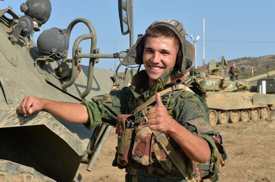Tactical drill of Southern Military District's motor rifle brigade in Dagestan