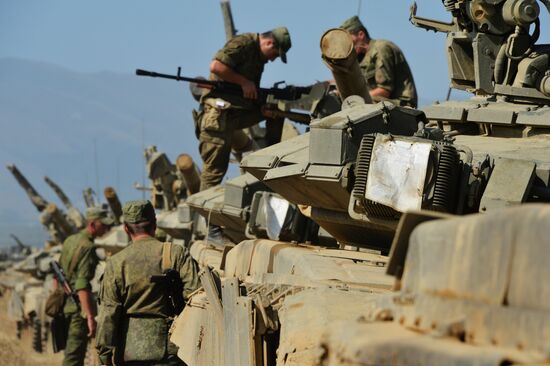 Tactical drill of Southern Military District's motor rifle brigade in Dagestan