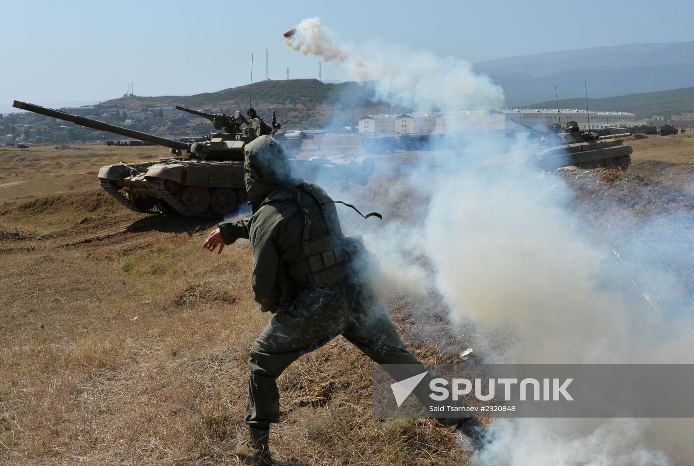 Tactical drill of Southern Military District's motor rifle brigade in Dagestan