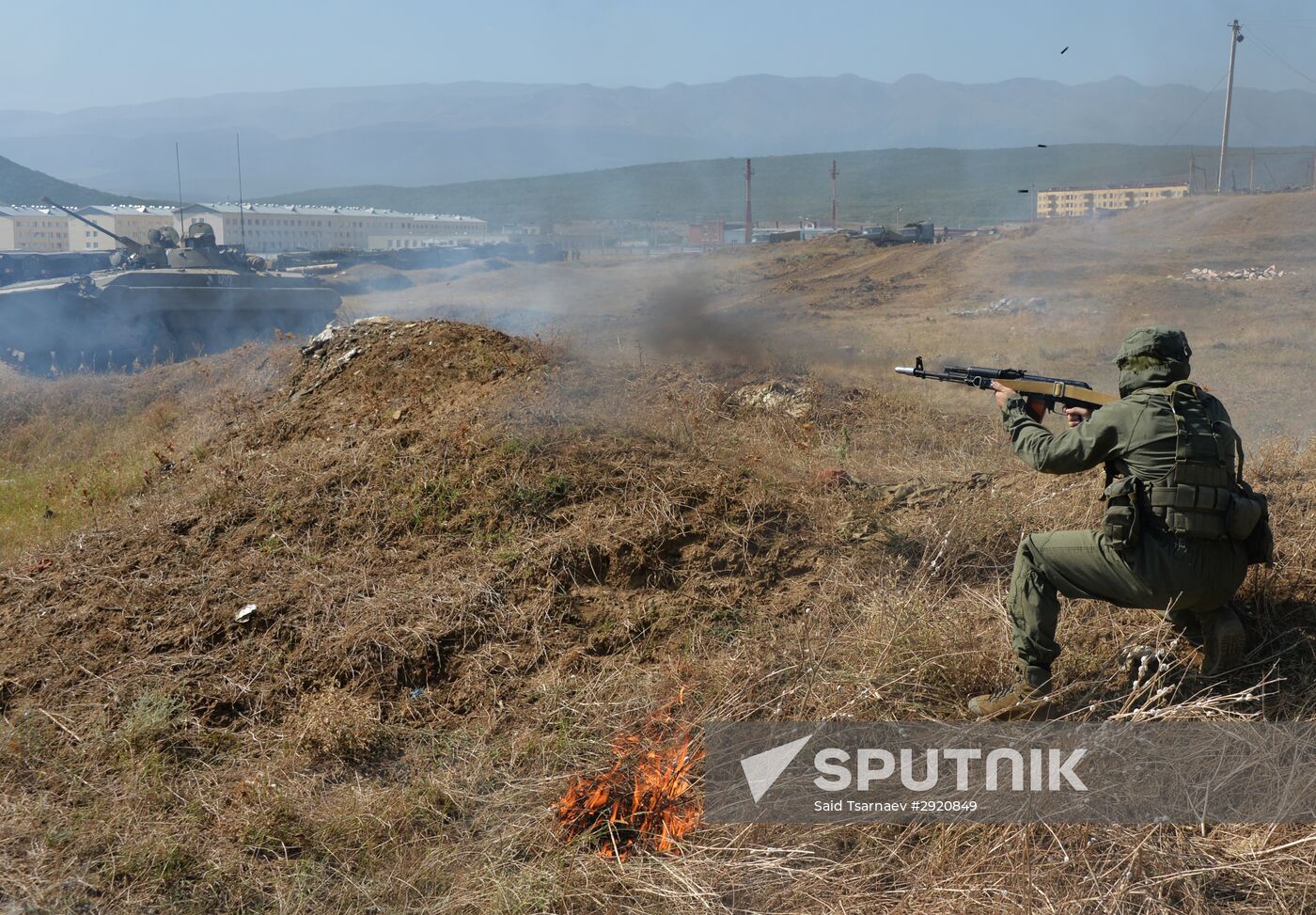 Tactical drill of Southern Military District's motor rifle brigade in Dagestan