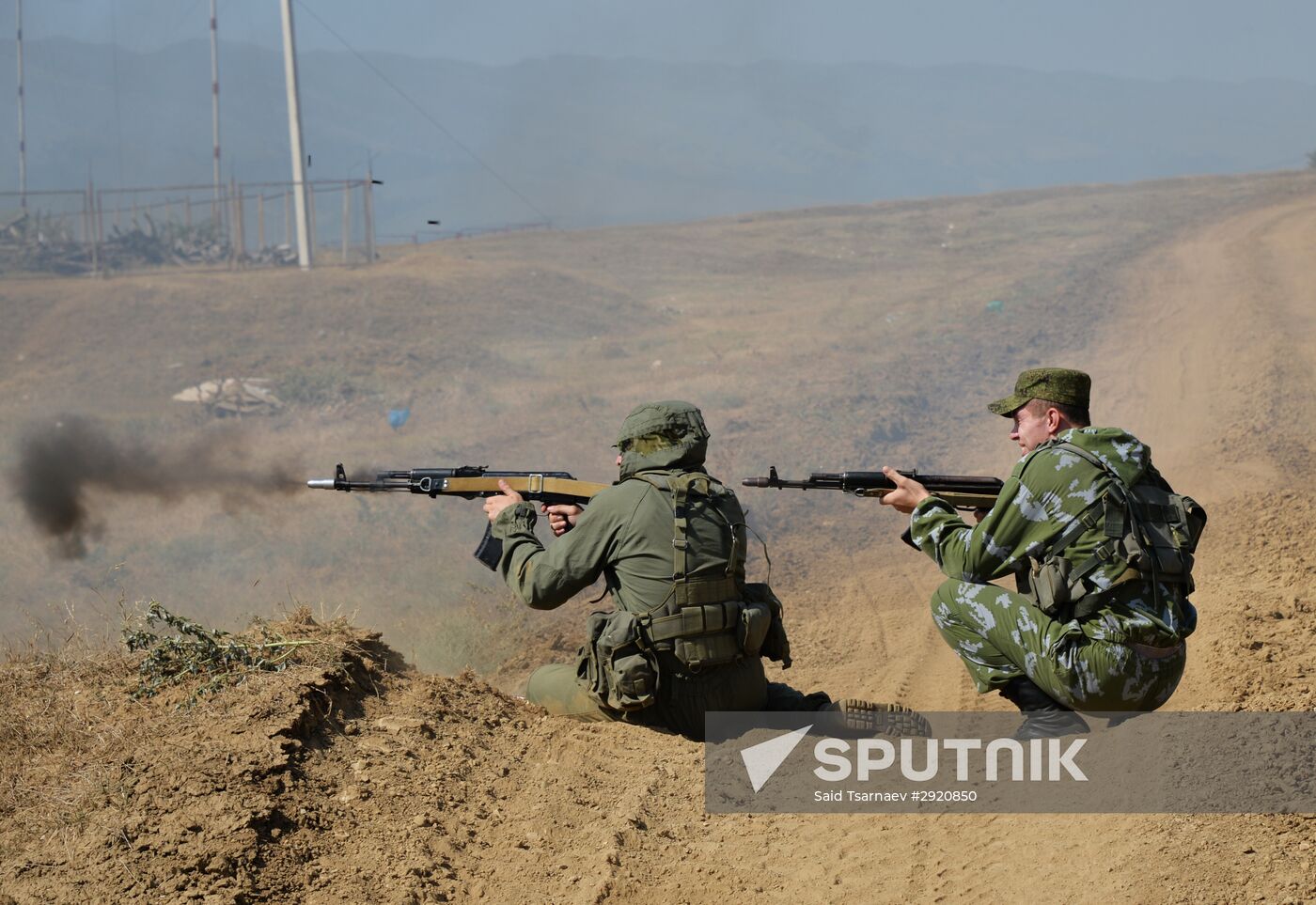 Tactical drill of Southern Military District's motor rifle brigade in Dagestan