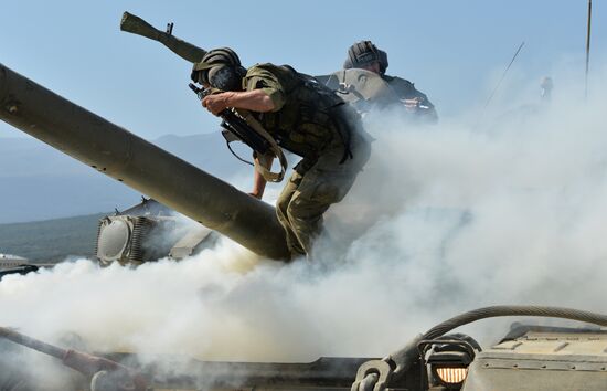 Tactical drill of Southern Military District's motor rifle brigade in Dagestan