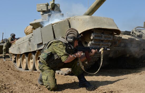 Tactical drill of Southern Military District's motor rifle brigade in Dagestan
