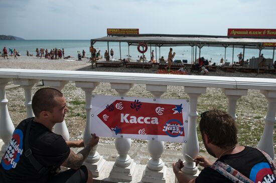 Preparation for the Koktebel Jazz Party international music festival