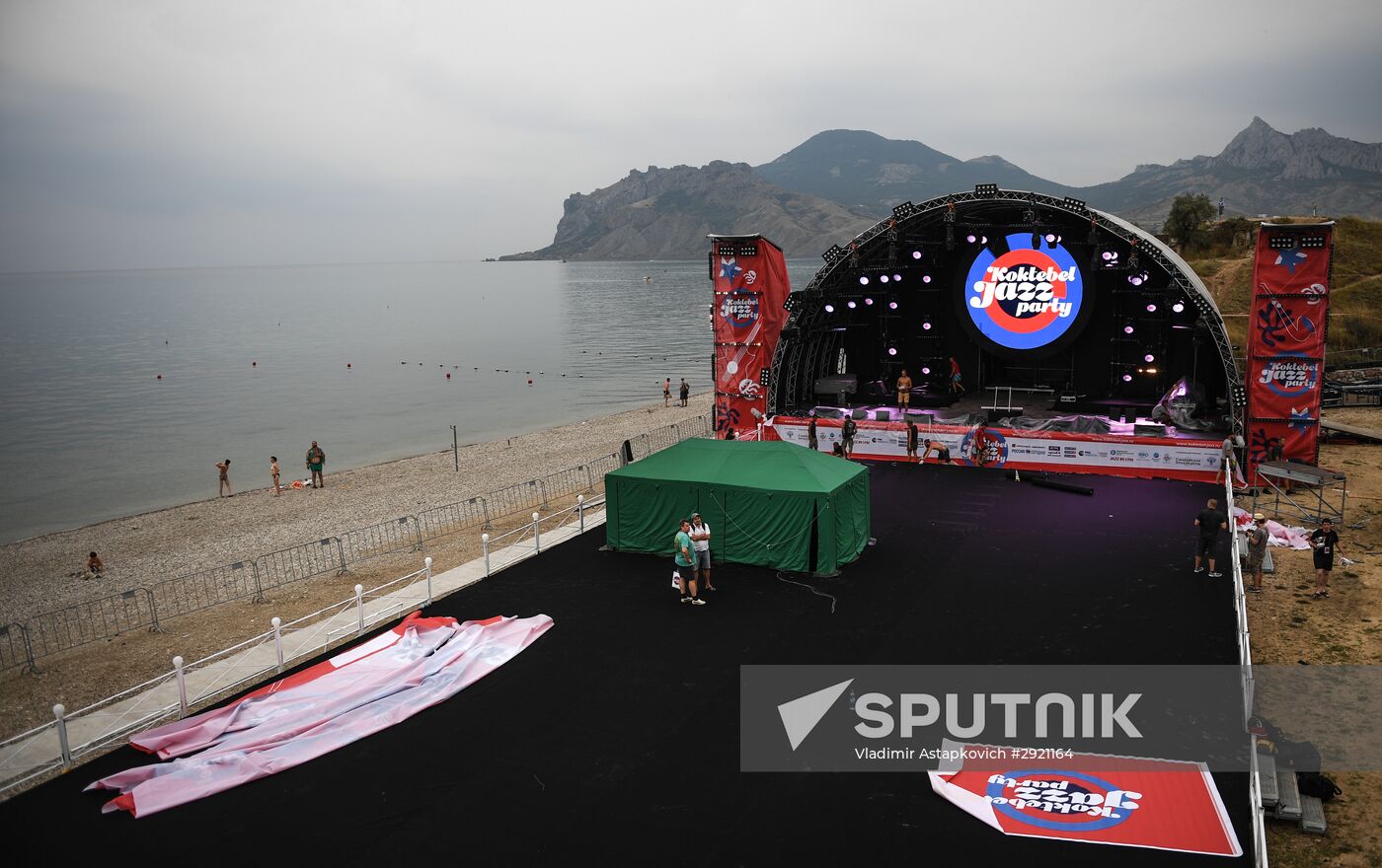 Preparation for the Koktebel Jazz Party international music festival