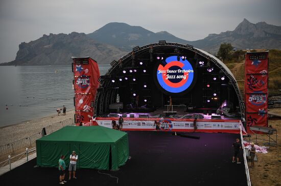 Preparation for the Koktebel Jazz Party international music festival