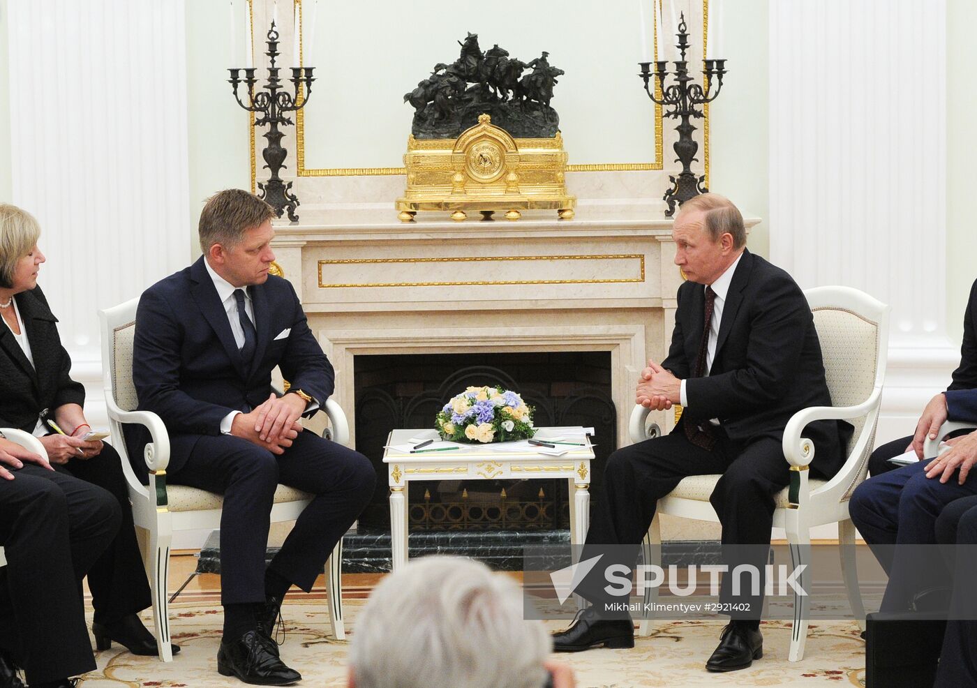 Russian President Vladimir Putin meets with Slovak Prime Minister Robert Fico